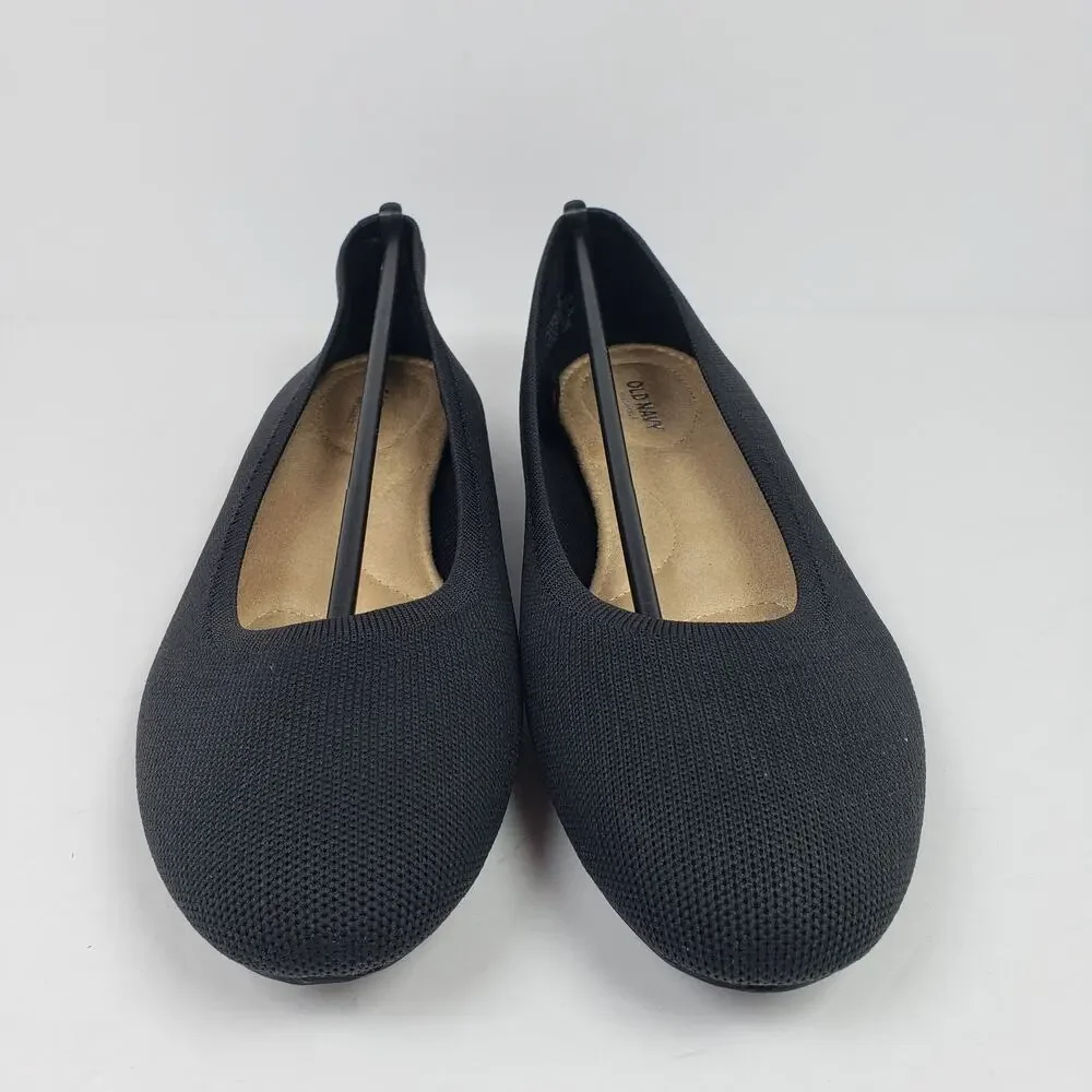 Old Navy Womens Size 11 Black Jack Knit Slip On Almond Toe Loafer Flats Shoes_5